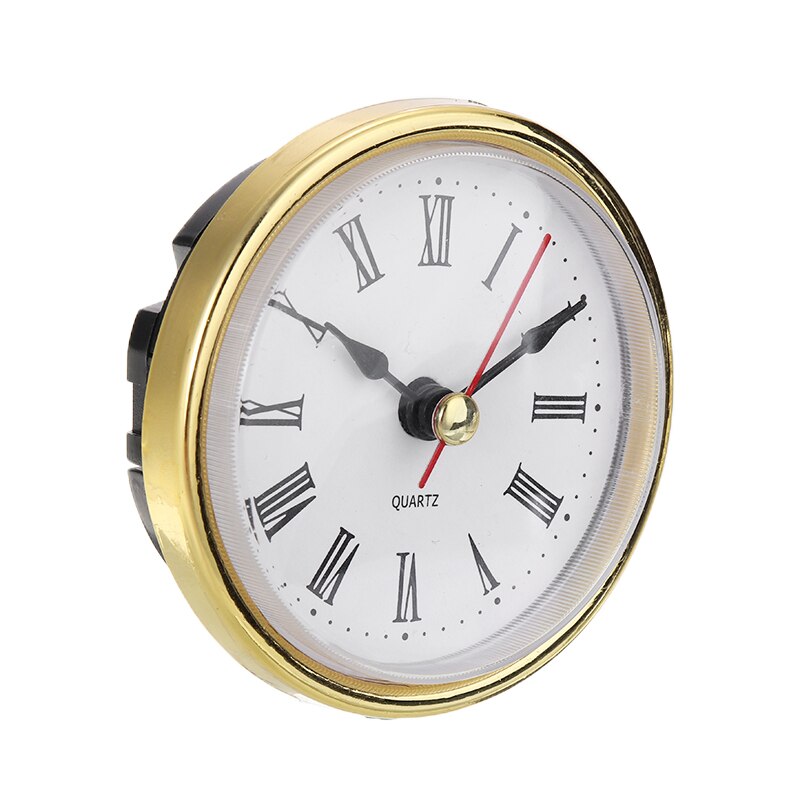 Horloge de 2 pouces 65mm, 1 pièce, mouvement à Quartz, chiffres romains, garniture en or blanc, accessoires d'horloge
