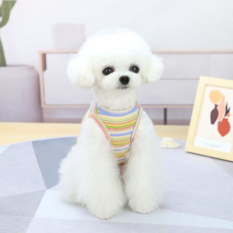 Colorful Dog Vest Cute Chihuahua Clothing for Small Dogs Breathable Summer Puppy T-Shirt Bulldog Ropa Perro S-XXL