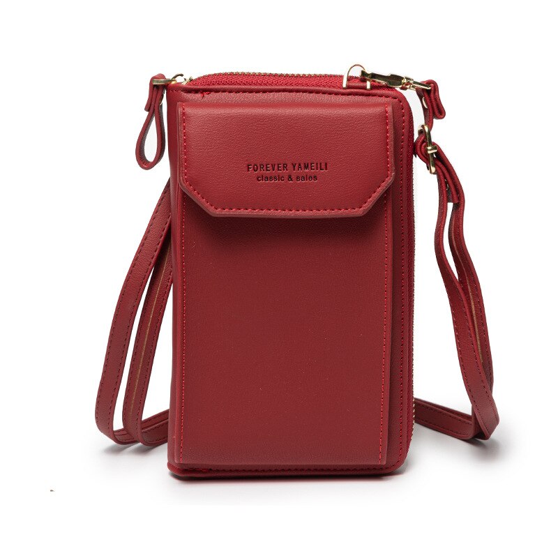 Luxe Handtassen Vrouwen Tassen Crossbody Bag Vrouw Portemonnee Koreaanse Stijl Mobiele Telefoon Tas Vrouwen Kleine Messenger Bags: Wine Red