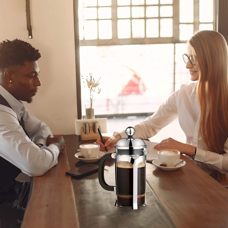 French Press Coffee Maker,Press System,Heat Resistant Thickened Borosilicate Glass,Durable Easy Clean