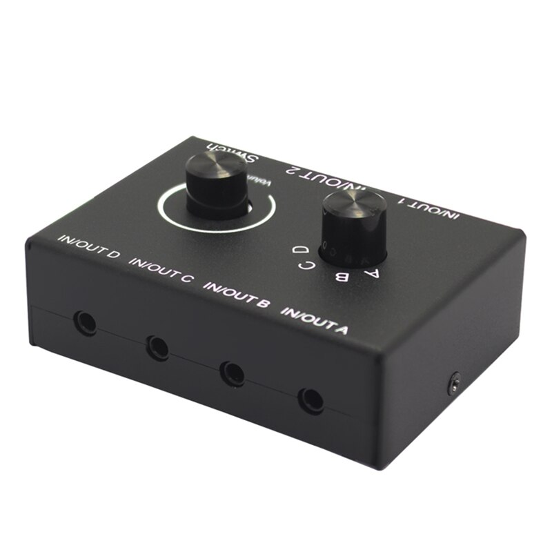 4 Port Audio Switch, 3.5Mm Audio Switcher, Stereo Aux Audio Selector, 4 Ingang 2 Uitgang/2 Ingang 4 Output Audio Switcher Box