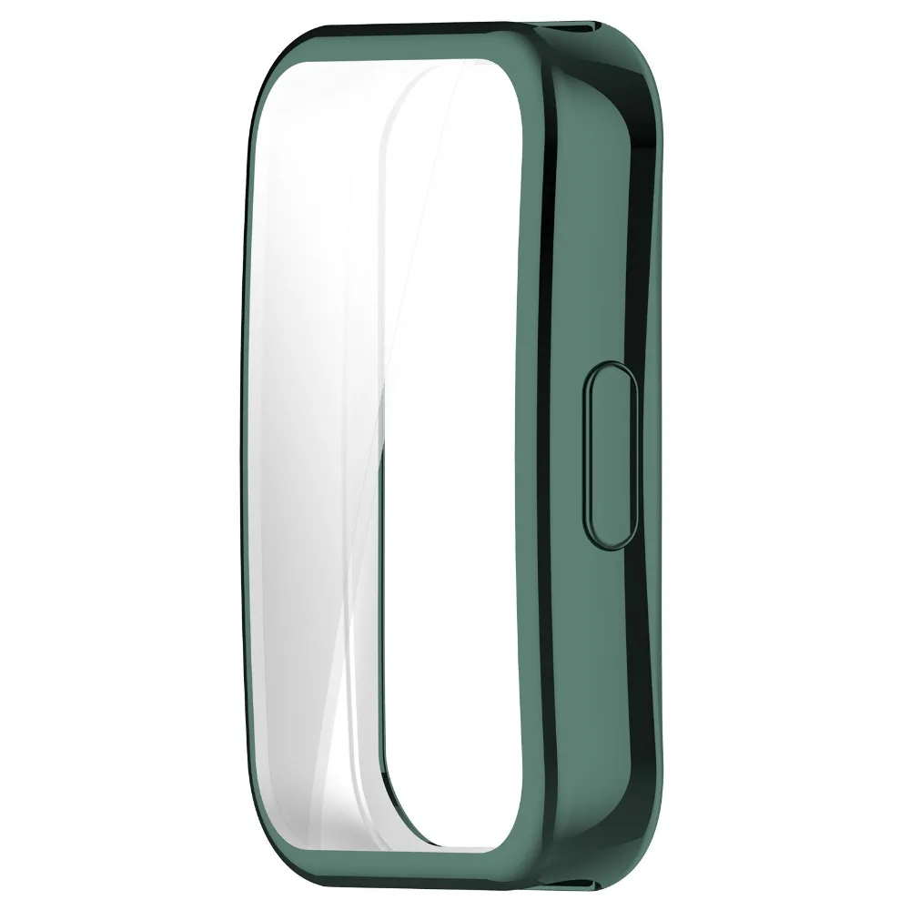 Funda protectora completa de TPU para reloj inteligente, carcasa suave antiarañazos, accesorios protectores de pantalla para Huawei Band 9 y 8, 1 unidad: Verde oliva