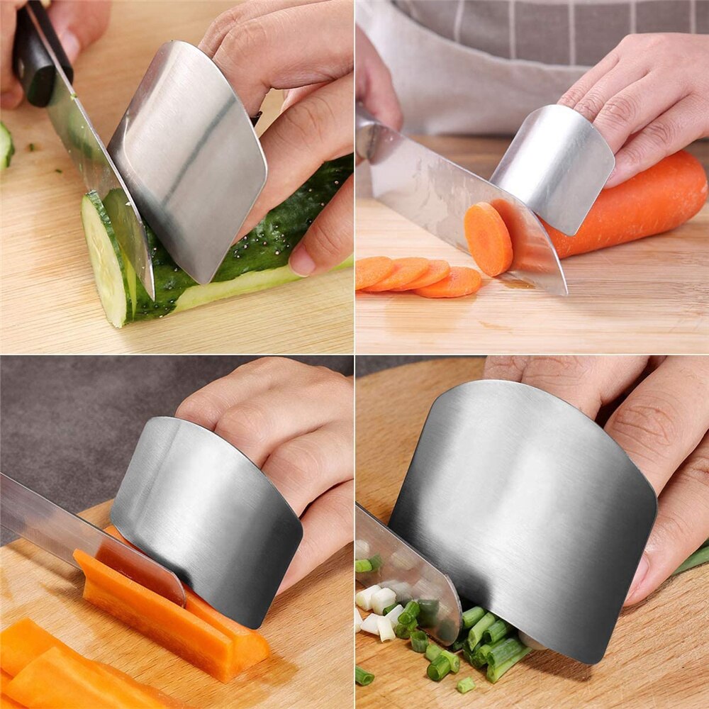 Finger Guard For Cutting Kitchen Tool Stainless Steel Finger Protector Adjustable Safe Slice Tool Cooking Gadgets