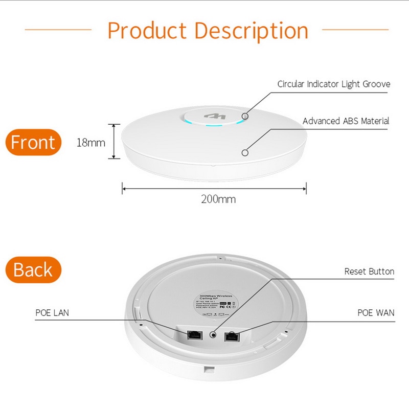 CF-E320N drinnen kabellos Router 300M Decke AP Openwrt WiFi Zugriff Punkt AP 6dbi Antenne Wifi Signal Verstärker: EU Stecker