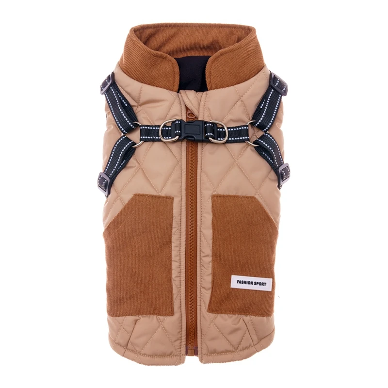 Wasserdichte warme Hundejacke mit Geschirr, Winter-Hundekleidung, französischer Bulldoggenmantel, Chihuahua-Haustierkostüm für kleine und mittelgroße Hunde: XXXL / WEISS
