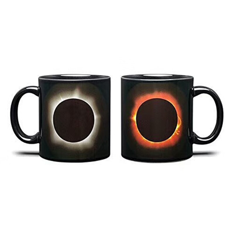 Solar Moon Eclipse Mug High- Capacity Cup Vacuum Flask Cup Thermoinduction Color-changing Mug Ceramic Coffee Cool Cup