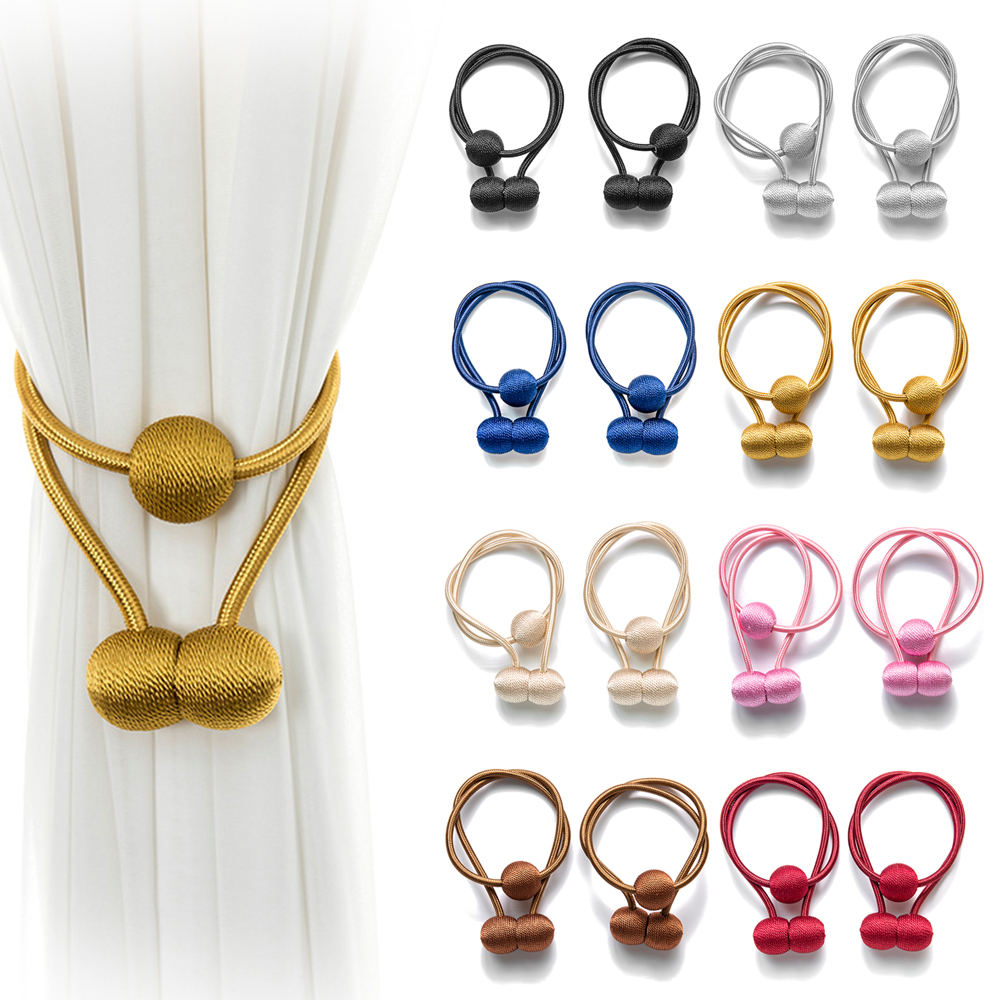 2 pezzi tiranti per tende magnetici forte magnetico casa multicolori holdback tenda cravatta fibbia clip senza punzonatura cinghie decorazioni fai da te