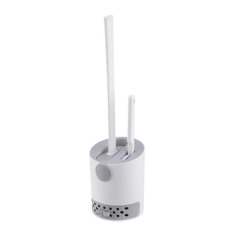 Cmxio Wc Borstel Siliconen Wc Cleaner Geen Dode Wall-Mount Of Staande Reinigingsborstel Kloof Schoonmaken Badkamer accessoires: Grey