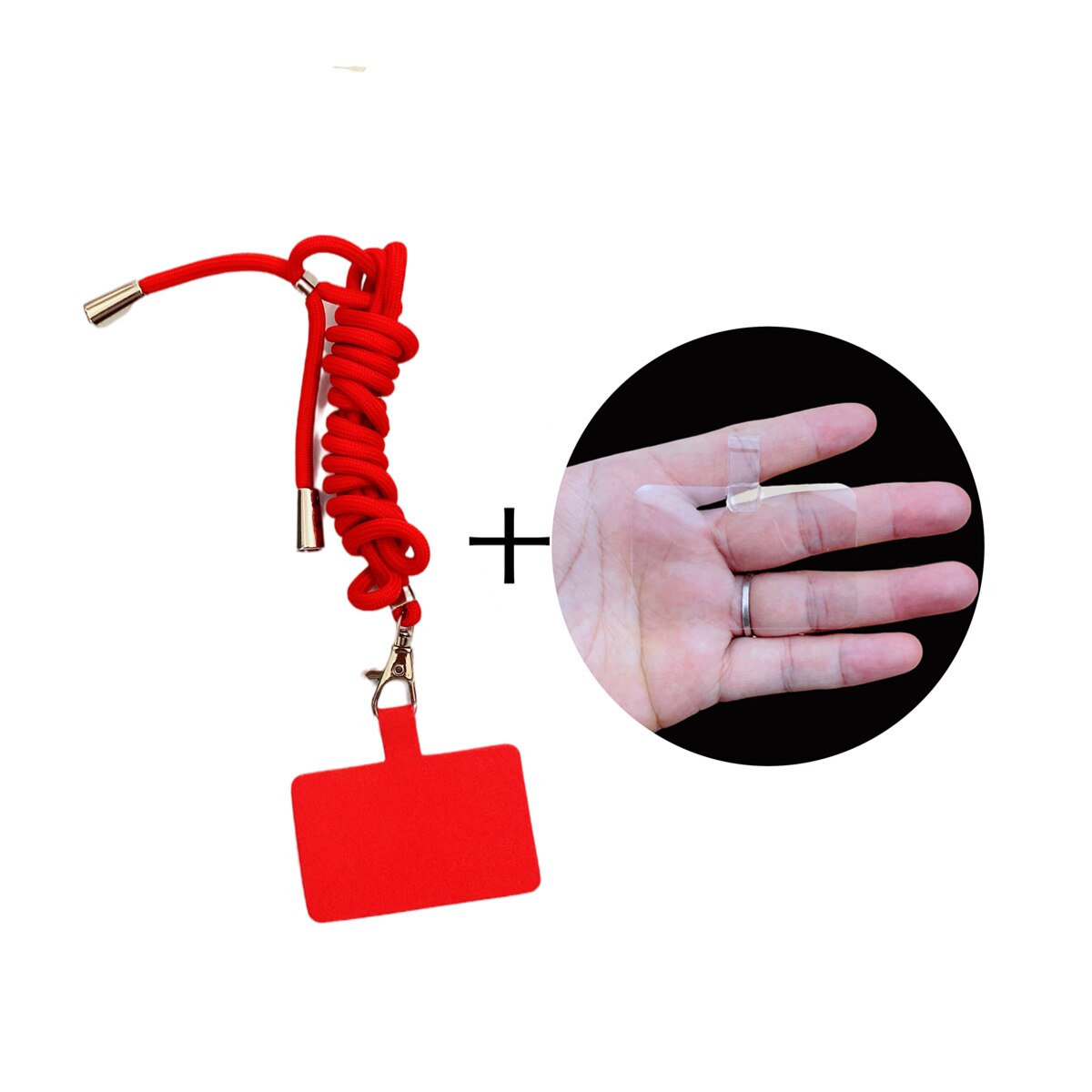 Odpinany regulowany smycz na telefon do telefonu komórkowego kobiety uniwersalny Patch Crossbody na szyję zatrzaskowy sznur do zawieszania: Red