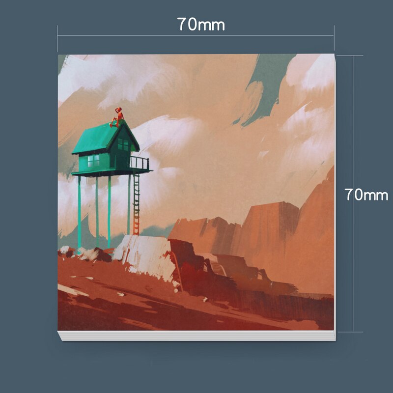 30 Sheets Cartoon Oil Painting View Memo Pad Posted It Sticky Notes Planner Sticker Notepad School Supplies Kawaii Stationery