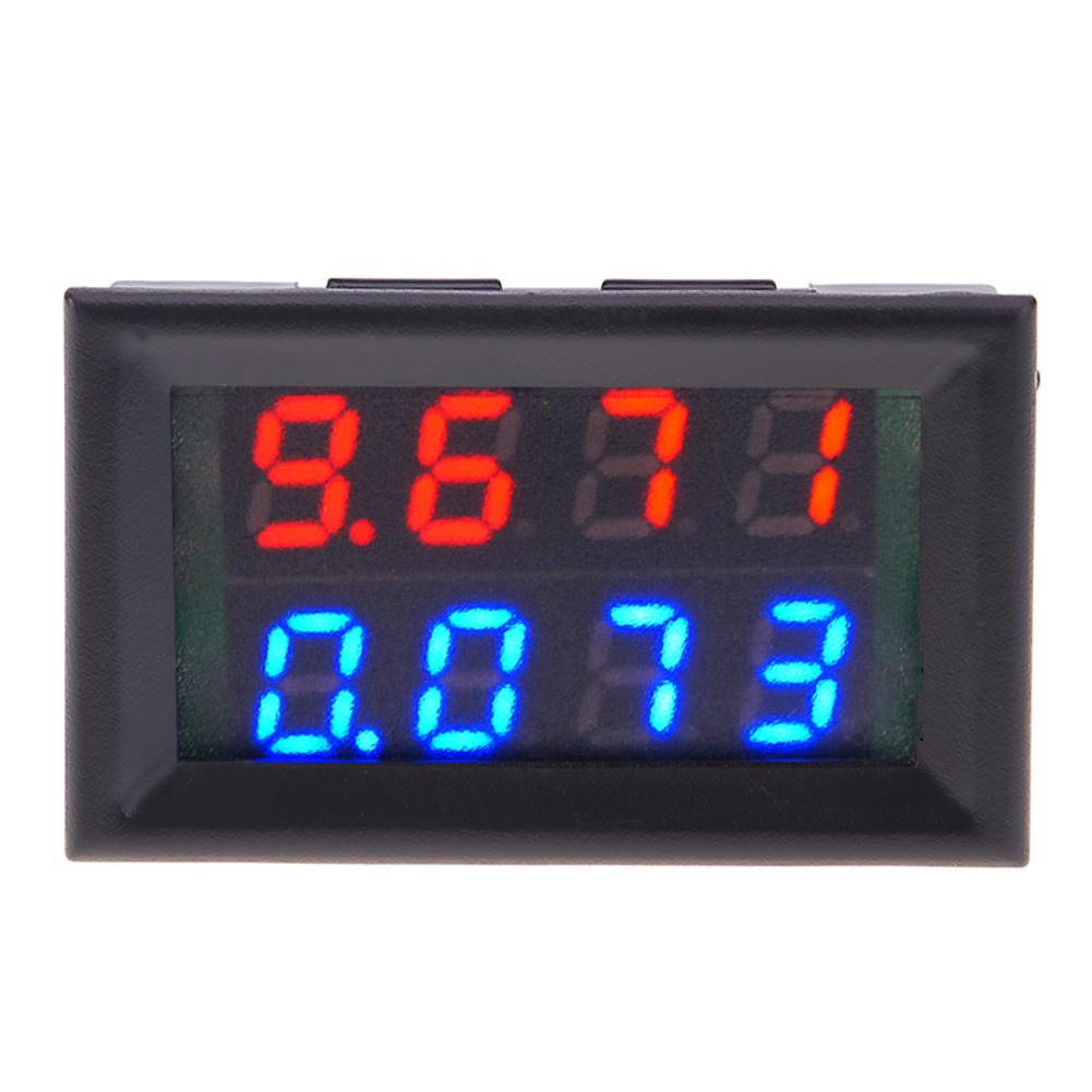 0.28inch Digital Voltmeter Ammeter DC 100V 10A Blue Red Dual LED Display Panel Amp Volt Voltage Current Meter 2 Wires