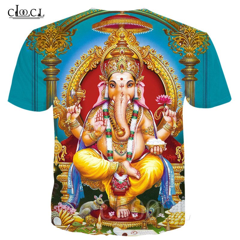 Basic t-shirt hinduisme gud lord ganesha 3d print ganesh unisex t-shirts kvinder mænd sommer t-shirt toppe streetwear sportstøj