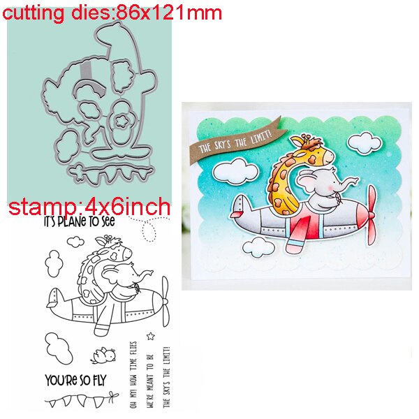 Butterfly Litlle Girls Animals Bear Deer crocodile Clear Stamps set and Coordinating dies For Scrapbooking Craft Die Cut Card: WW0181A1H1892 / only cutting dies