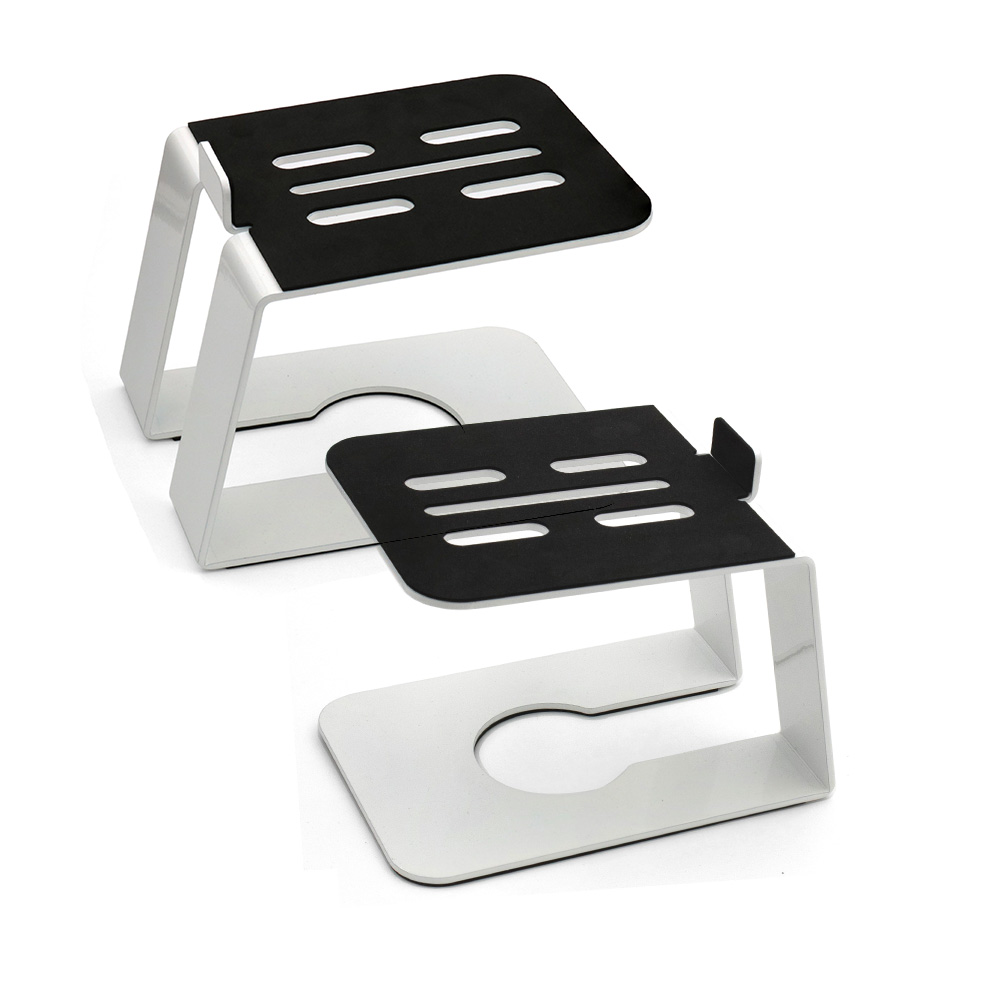 Paquete de 2 soportes de altavoz de escritorio para Edifier MR4 MR3, altavoces de ordenador de estantería, elevadores de altavoz inclinados, soportes para Britz BR-Monitor4: Default Title