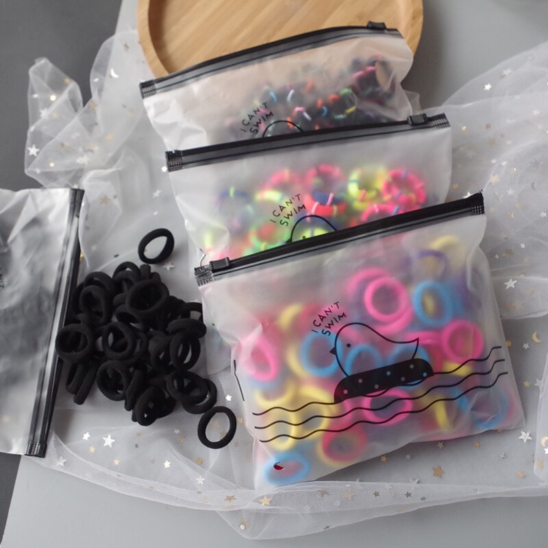 100 Uds niños coloridos cabello elástico chica con banda chico Pequeño anillo de goma soportes de cola de caballo accesorios para el cabello de goma