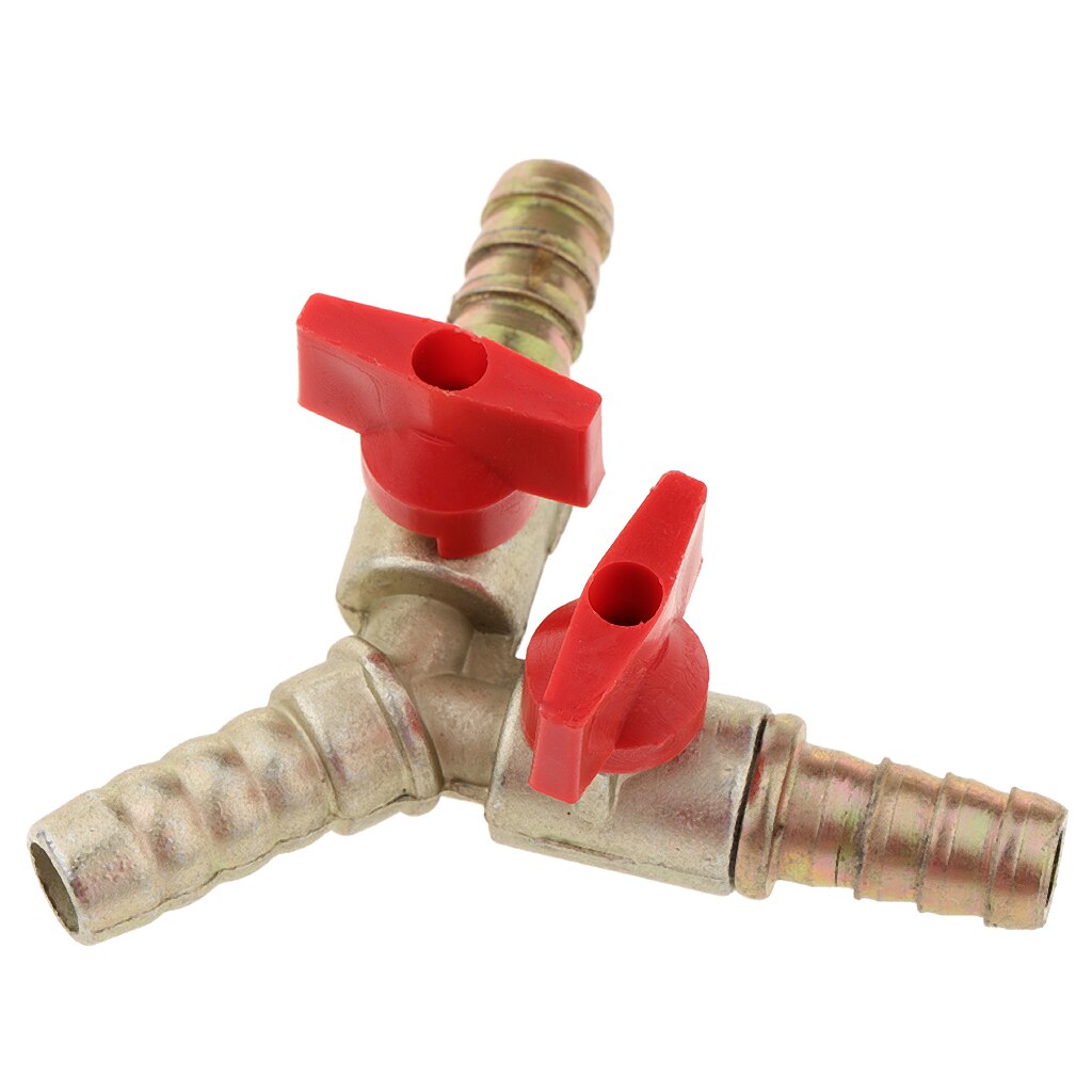 Brass 3 Way Y Shaped Gas Fuel Oil Hose Switch Shut Off Ball Valve Fitting