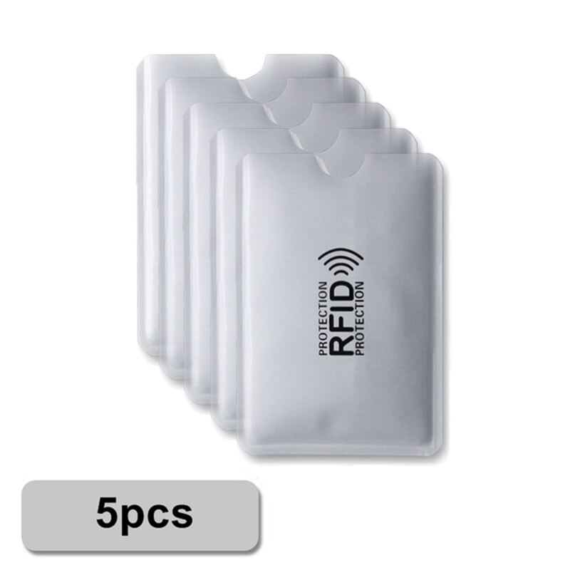 Anti Rfid Card Holder NFC Blocking Reader Lock Id Bank Card Holder Case Protection Metal Credit Card Case Aluminium: 5 pcs
