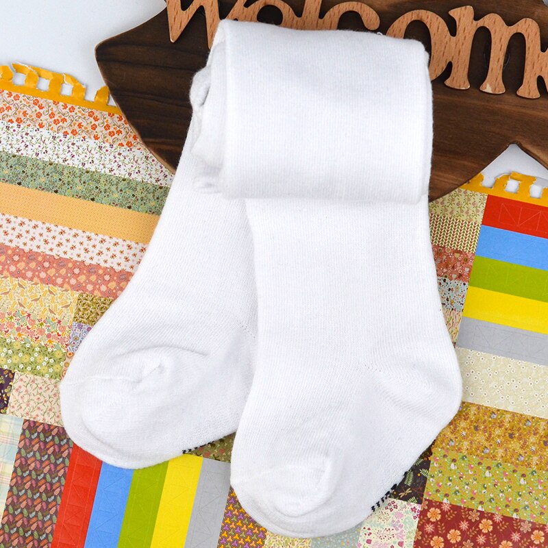 Lente Herfst Peuter Kid Baby Meisje Jongen Warme Kousen Katoen Warme Panty Kousen Broek Broek Panty: WHITE / 18m