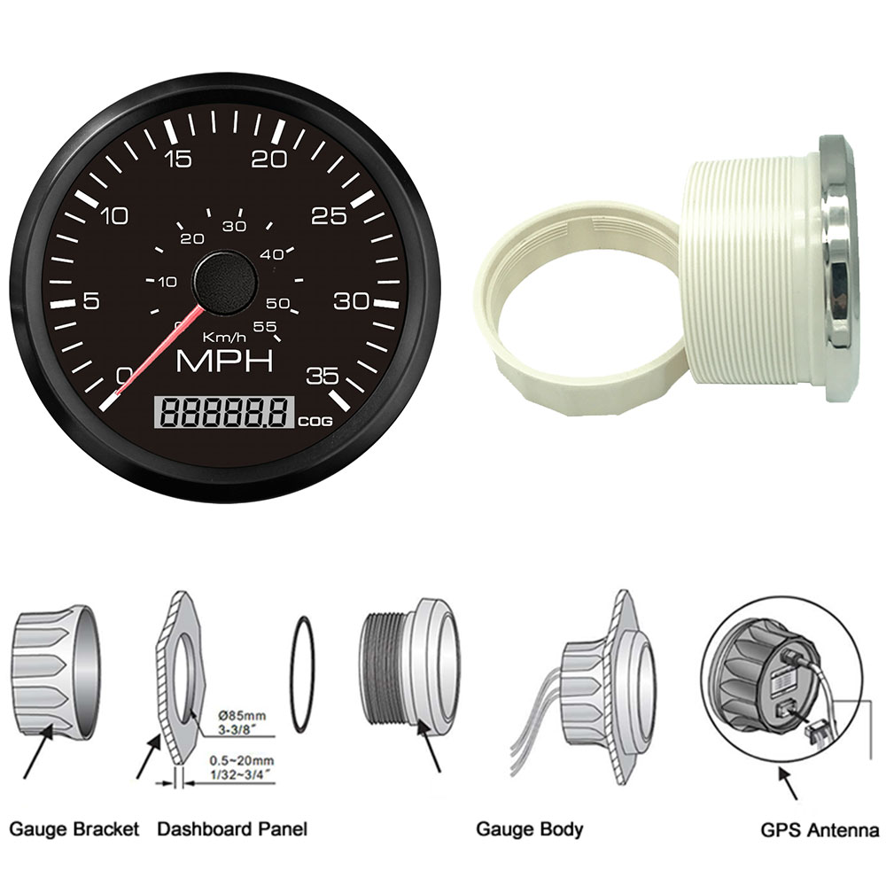 Velocímetro GPS clásico para coche y motocicleta, medidor de velocidad impermeable, 85mm, kilometraje Total ajustable, 9-32V, con retroiluminación