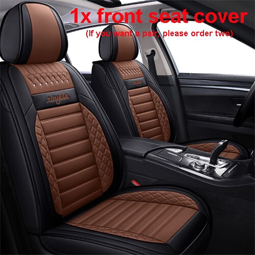 Couverture de Siège de Voiture, en Cuir, Housse d&#39;Accessoires Auto, pour Peugeot 301/307 SW/508/308/206/4007/5008/3008/107, Seat: Coffee Front
