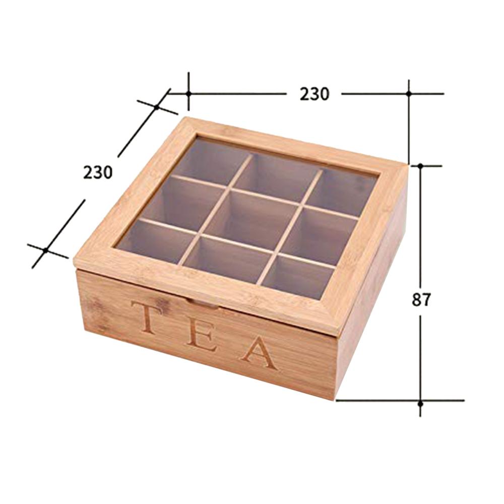 Tea Case Bamboo Wood Tea Box Tea Coffee Storage Box Tea Caddy Storage Box Storage Holder Organizer For Kitchen Cabinets Home