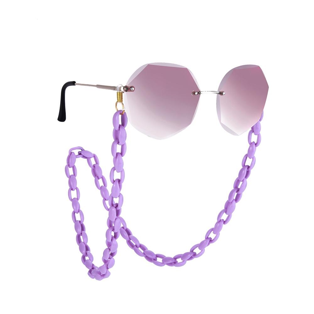Teamer Mode Acryl Leesbril Ketting Voor Vrouwen Zonnebril Ketting Bandjes Cords Hals-Keten Lanyard Brillen Touw: 5 purple-Gold