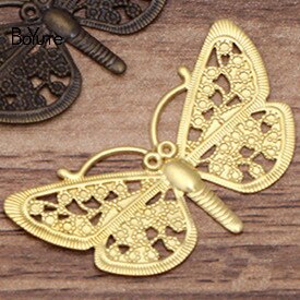 Boyute (50 Stuks/partij) 38*23 Mm Dragonfly Filigraan Bevindingen Metalen Messing Diy Handgemaakte Haar Sieraden Accessoires: Original Brass