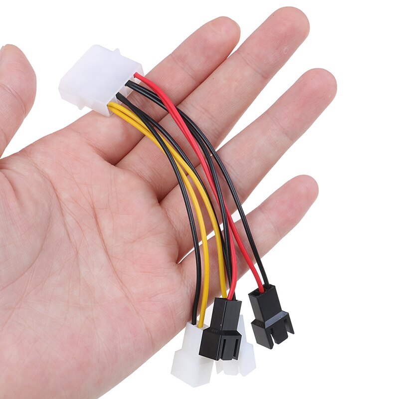 1pcs 4-Pin Molex To 3-Pin Fan Power Cable Adapter Connector 12v*2/ 5v*2 Computer Cooling Fan Cables For CPU PC Case Fan Cable