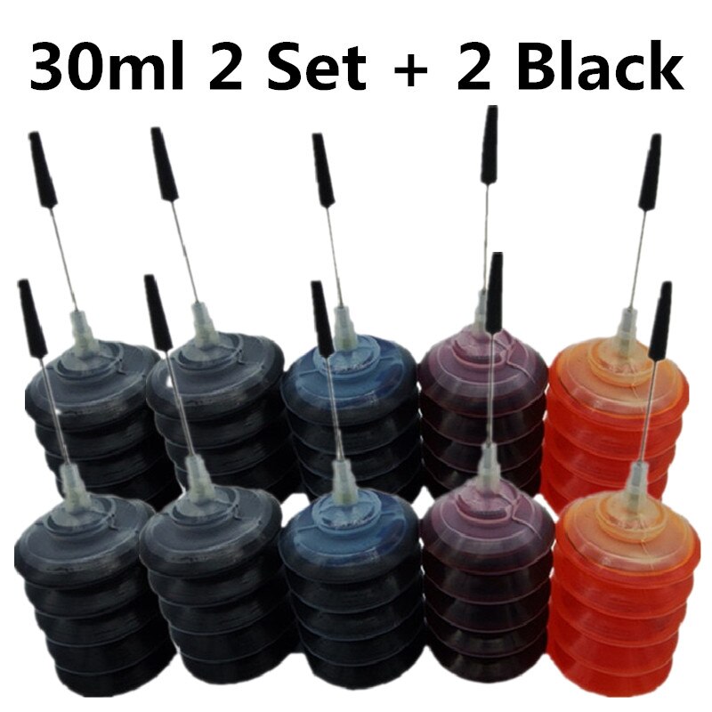 Bottle Dye Ink PGI-150BK Refill Full Ink Kit For Canon Pixma IP7210 MG5410 MX921 Inkjet Printers: 30ML 2SET 2BK