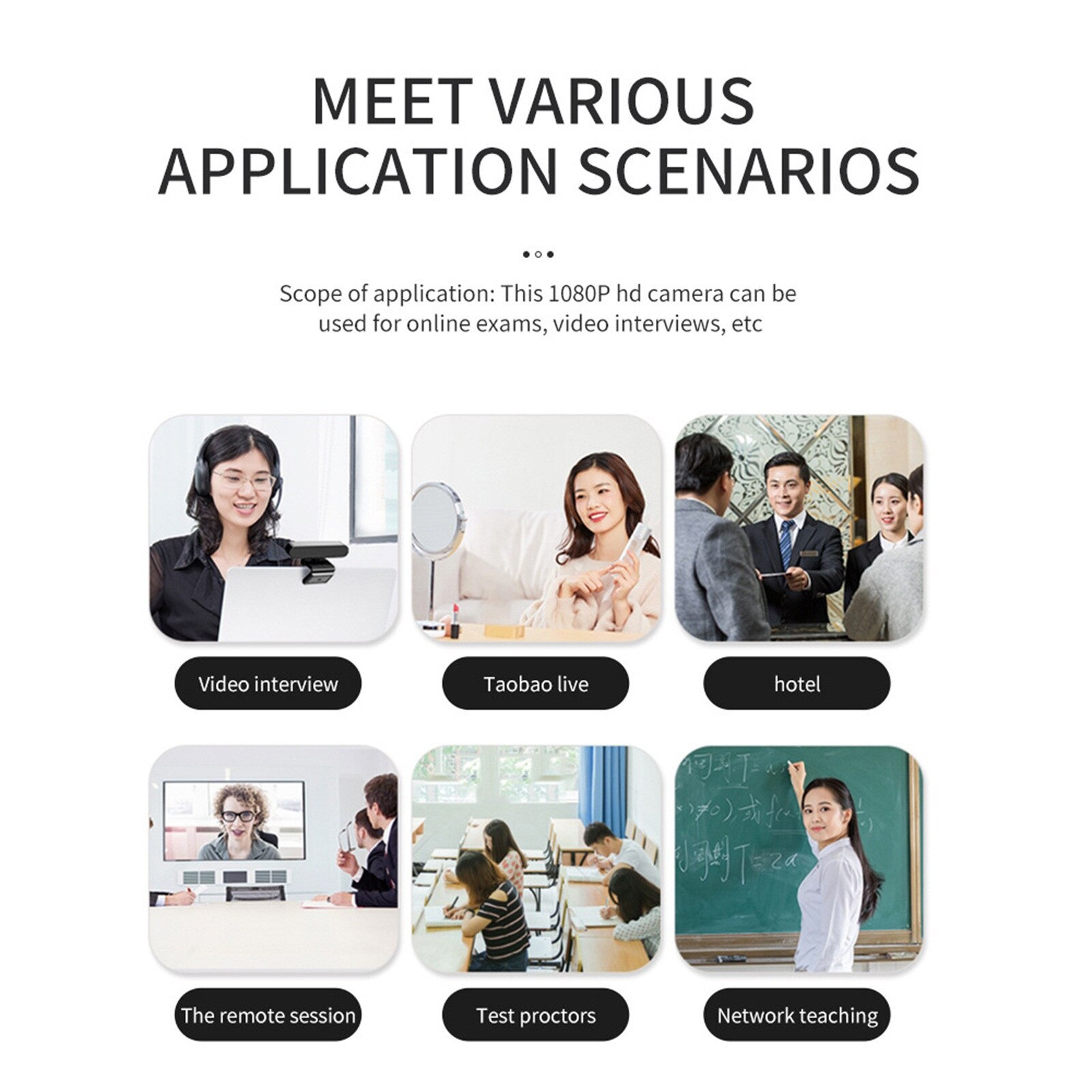 Wired Webcams USB2.0 Plug&Play 2K HD Built-in Mic Touch Control 3Level Ring Light Web Cameras For PC Desktop Laptop