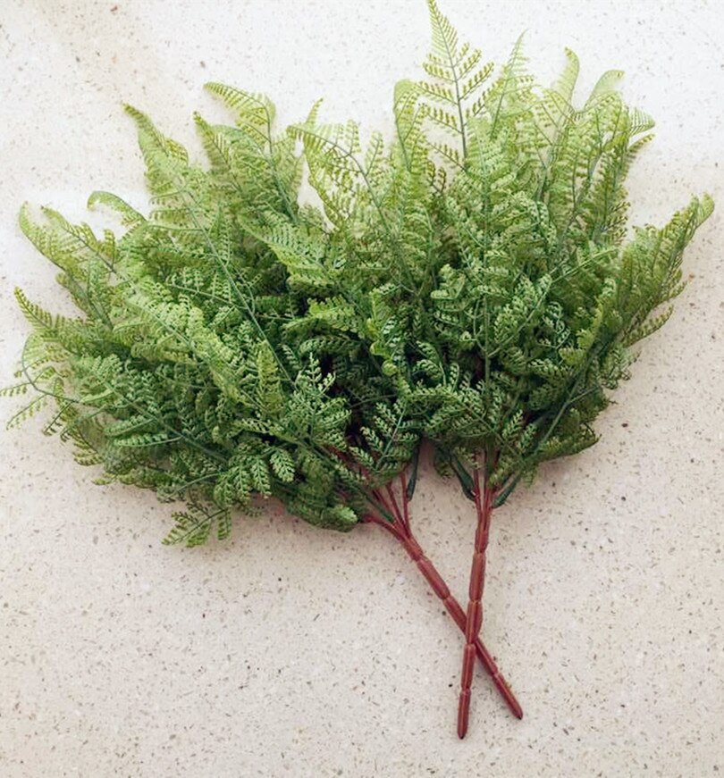 One Real Touch Feeling Fern leaf Bunch Artificial Fern Greenery Evergreen Plant for Wedding Centerpieces Decorative Greenery