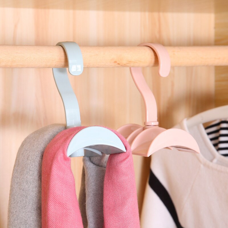 Rotating Storage Rack Bag Hanger Without Punch Clothes Plastic Rack Tie Coat Closet Hanger Wardrobe Organizer