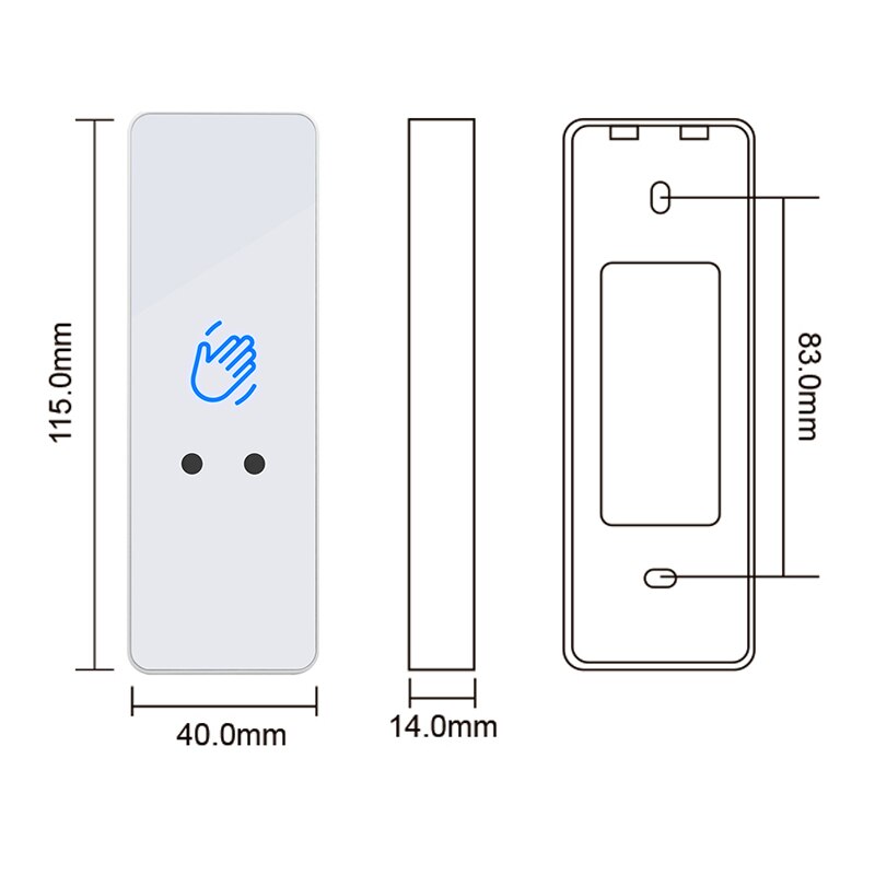 12V/24V Touchless Infrared Sensor Switch No Touch Contactless Switches Door Release Access Control Exit Button With Led: T5A