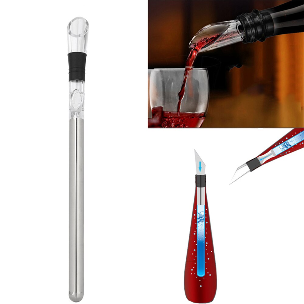 3 In 1 Wijn Chiller Stick Rvs Chilling Rod Met Beluchter En Schenker Voor Party Wijn Cooling Sticks Koeler accessoires