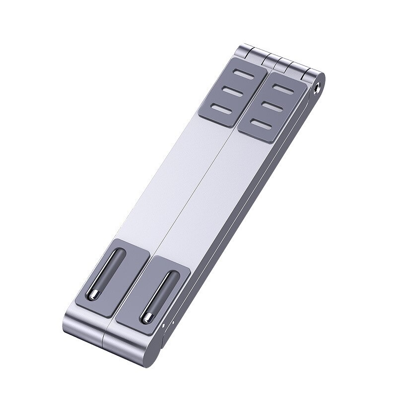 Miccgin aluminium mini-laptopständer für mobiltelefon, magisch, faltbar, macbook pro air, notebook, iphone, handy-tablet-halter, schreibtisch: Silber