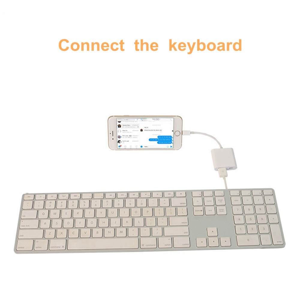 USB Port Female Adapter Cable With 8Pin Lighting for Lightning to USB 3 Camera Adapter Cable OTG Data Sync External Keyboard Connector Cable for iPhone X 8 6S iPad
