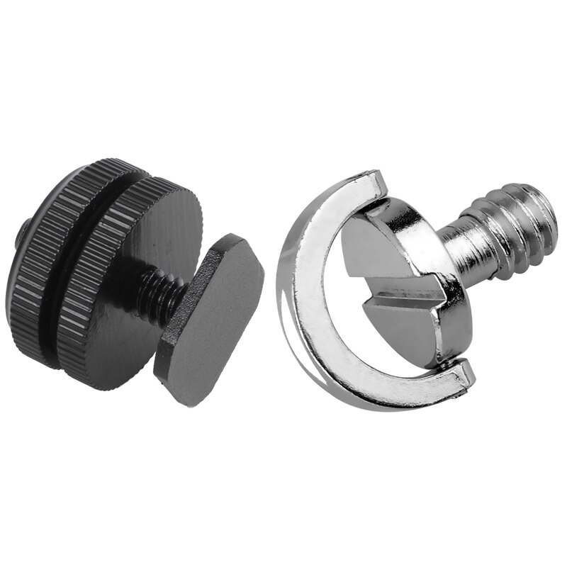 1x durável pro 1/4 adaptador de montagem f rosqueado tripé sled flash sapata quente preto & 5 pacote 1/4 Polegada placa de liberação rápida parafuso de montagem
