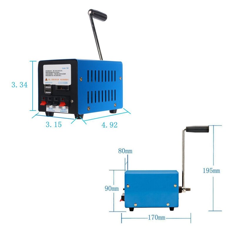 High Power Dynamo Ladegerät Tragbare Notfall Hand Power Hand Kurbel USB Lade Notfall Überleben Hand Kurbel Generator