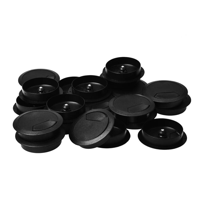 20pcs PC Computer Desk Grommet Wire Hole Cap Cable Cover 60mm Black