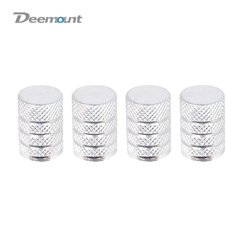 Bicicleta 4 pces schrader válvula tampão anodizado cnc cilindro-em forma de pneu bocal adaptador a/v tampa tampa ciclo válvula porca: Silver 4PCS