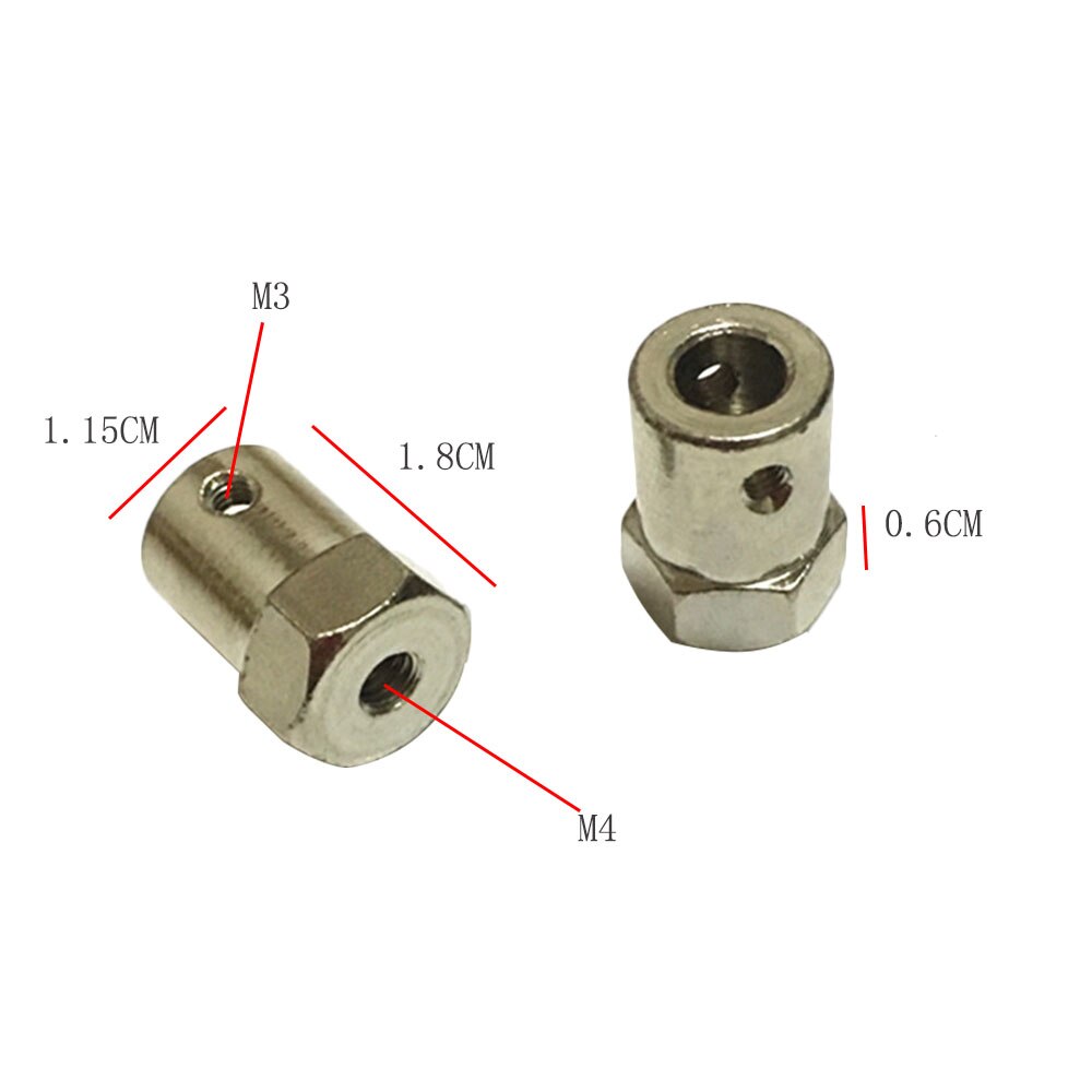 10pc Hexagonal Brass Coupling length 18mm Hex Connector Robot Accessories Shaft 3mm 4mm 5mm 6mm 7mm 8mmYellow Copper Screw Wheel