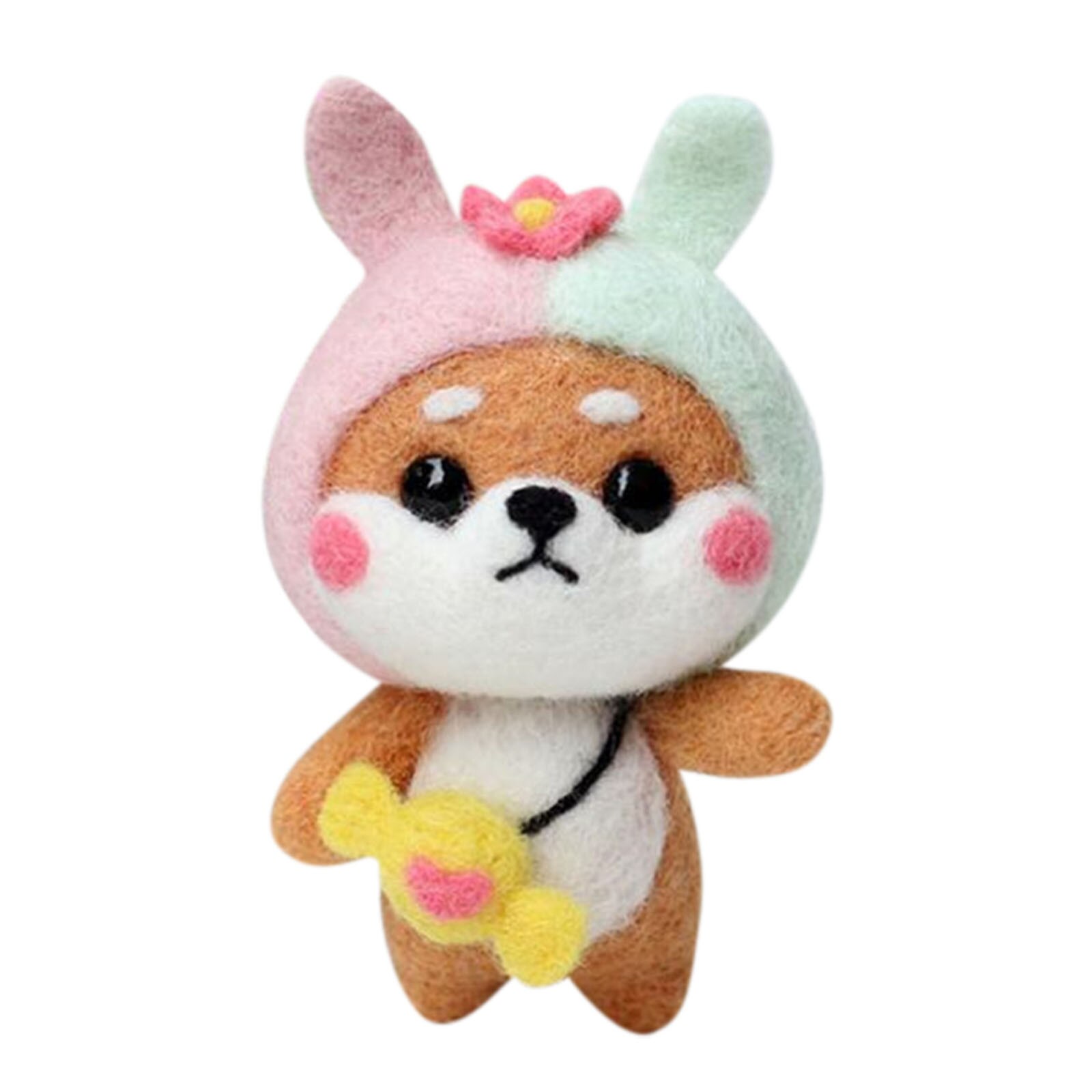 Cute Litter Dog Pattern Handmade Diy Poke Wool Felts Material Production Package Non-finished Handmade Pets Toy Doll Decor#40: C