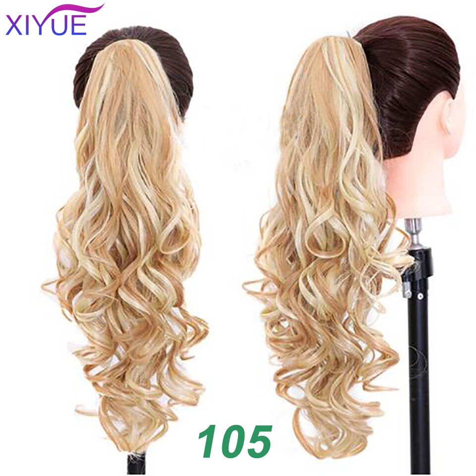 XIYUE Hair Long Water Wavy Clip On Hair Extensions Claw Ponytail Synthetic Hairpiece Heat Resistant Ponytail Synthetic: C06-105