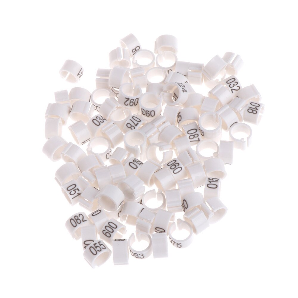 100 Pcs 8 Mm Identificeren Ring Postduif Training Levert Been Nummer Vogel Bands Gxma: WHITE