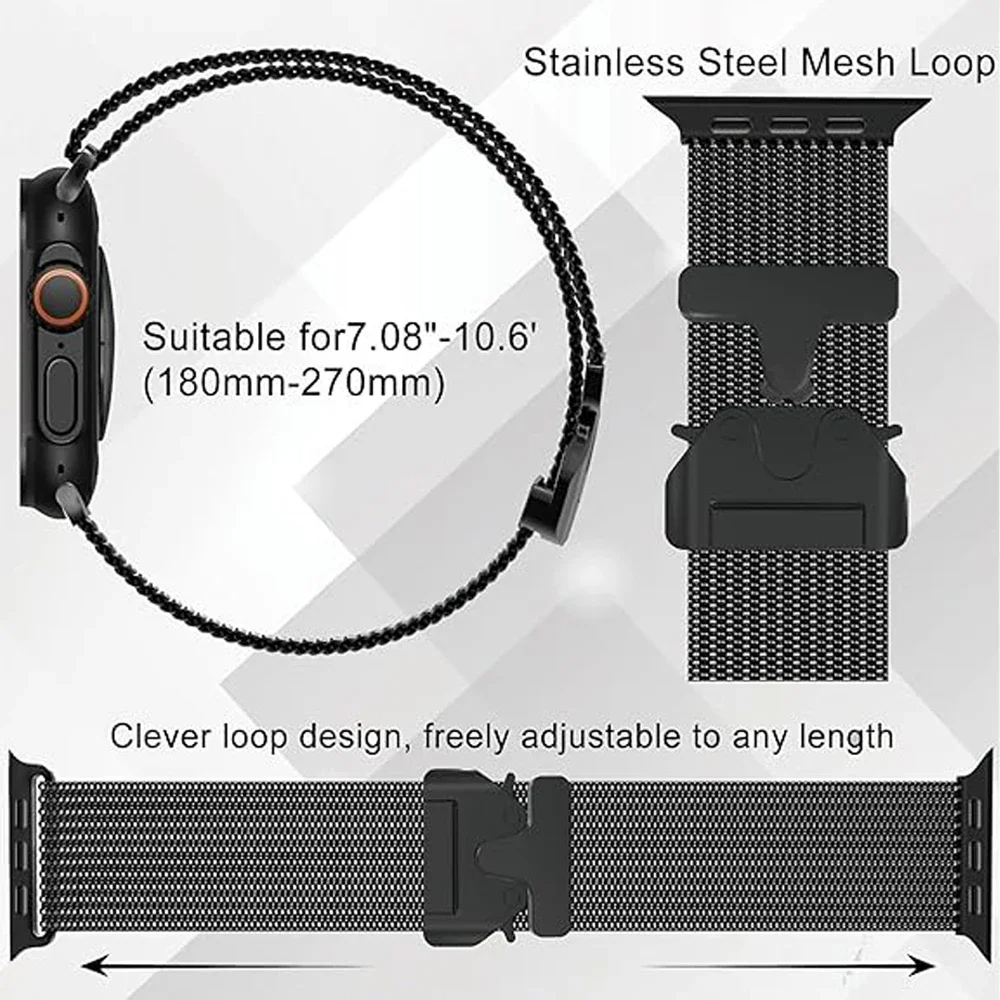 Cinturino ufficiale in titanio 1:1 per Apple watch Ultra Band 49mm S10 46mm 42mm 45mm 44mm Bracciale milanese iWatch 10 9 8 7 6 5 SE 4 3