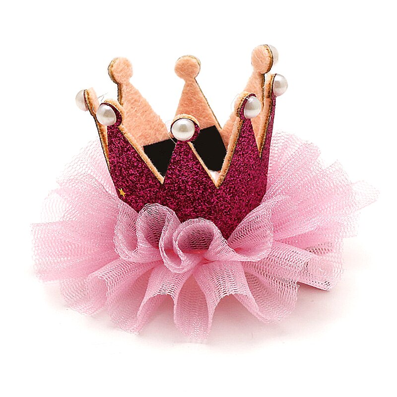 Children Princess Crown Hairpin Girls Lace Barrette Adult Kids Hair Jewelry BB Hair Clips Accessories Headwear: 02