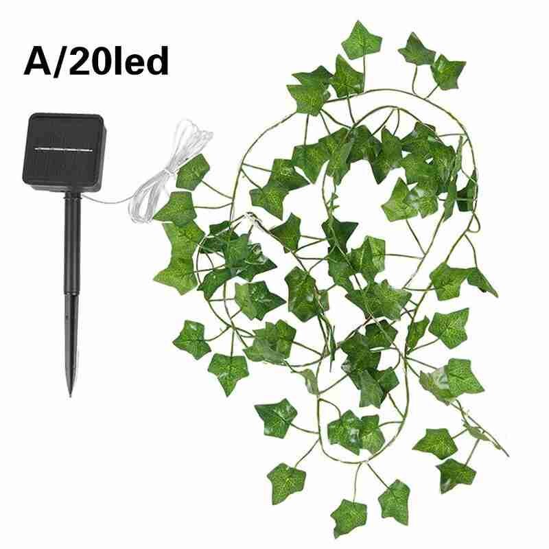 Solar Green Rattan String Lights Automatically Start Garden Night Home Fence Decoration Lighting Q3V7: 20led
