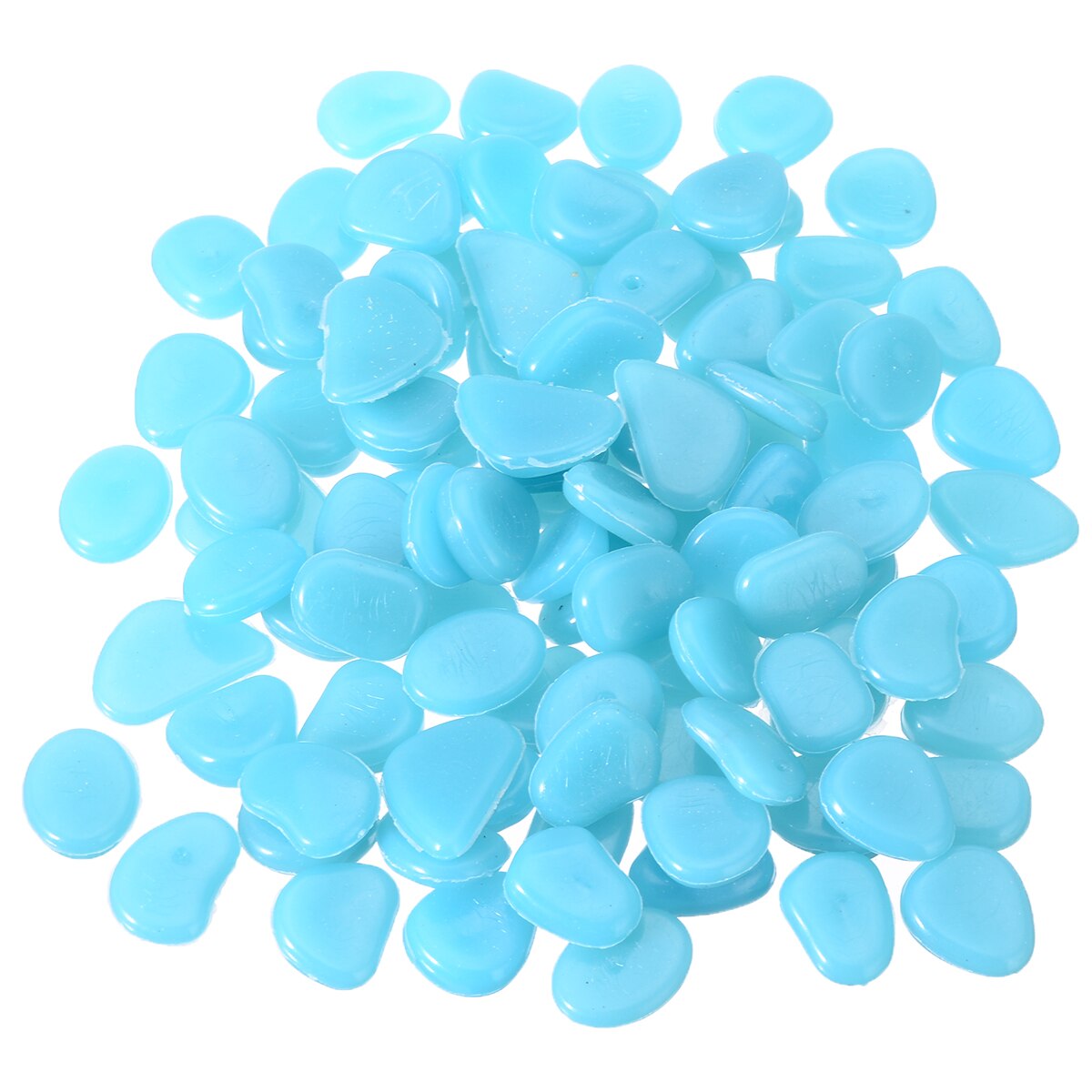 100pcs/set Blue Luminous Pebble Stones Gardening Aquarium Landscaping Pebbles Garden Walkways Decor