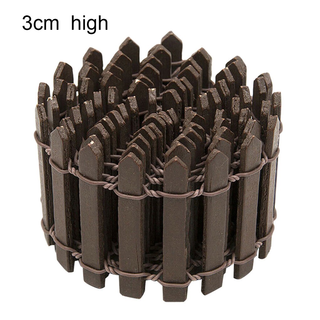 100x5cm/100x3cm DIY Mini Small Fence Barrier Wooden Craft Miniature Fairy Garden Terrarium Doll Branch Palings Showcase Decor: 3cm coffee