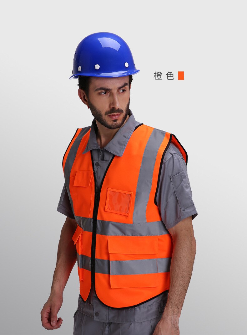 Gilet réfléchissant haute visibilité de | Vêtements de travail pour moto, cyclisme, sport d'extérieur, vêtements de sécurité réfléchissants: Orange / XL